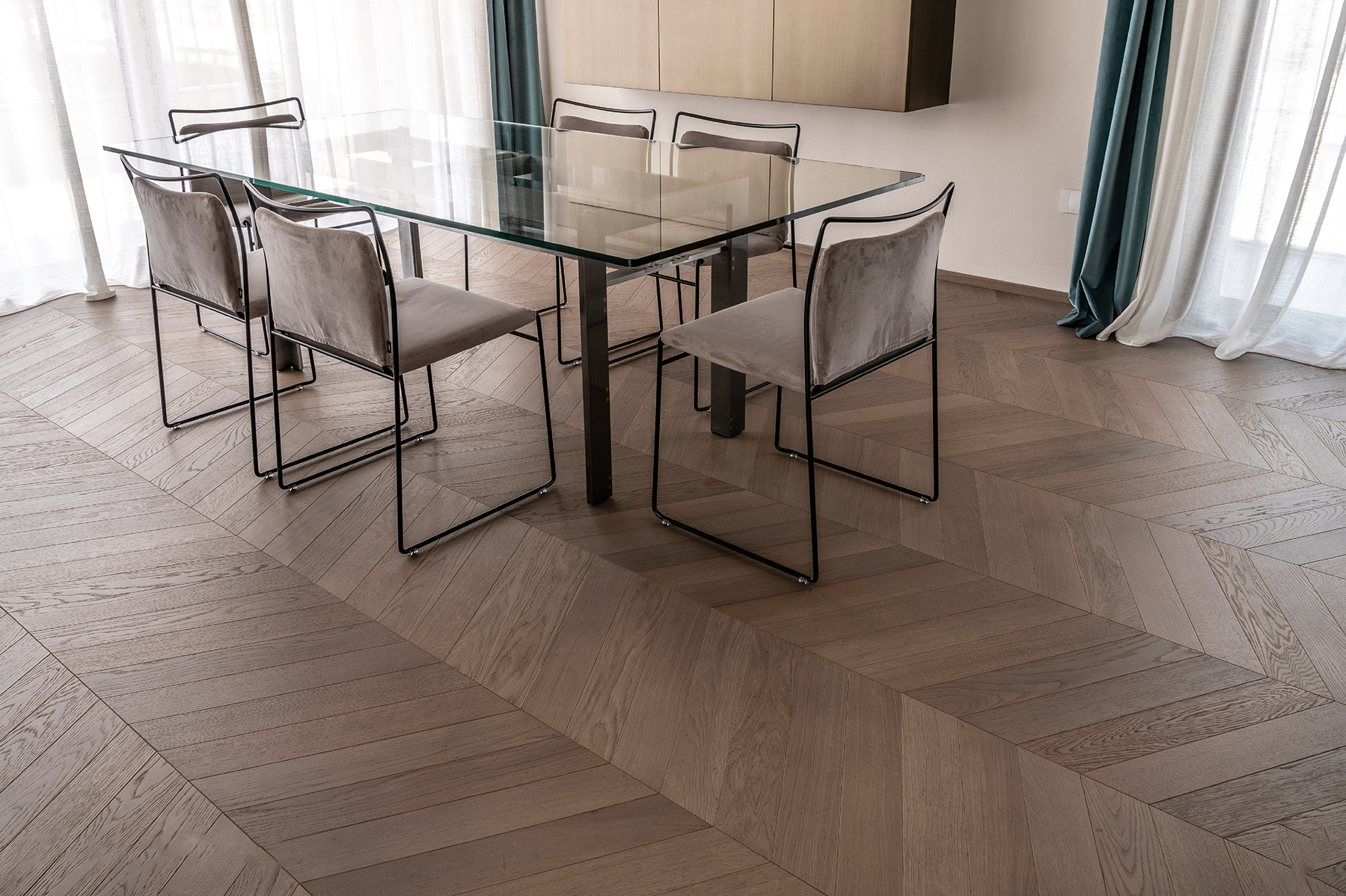 Indulge in timeless Parisian elegance with select European Oak hardwood flooring